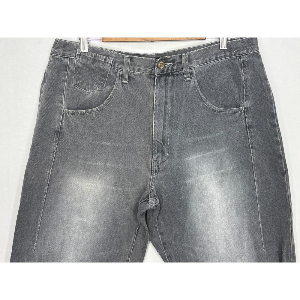 Sean John Wide Leg Jeans Mens Gray Denim Baggy Comfort Hip Hop 36" x 28" Vintage